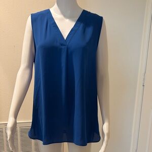 Adrienne Vittadini V-Neck Blue Blouse